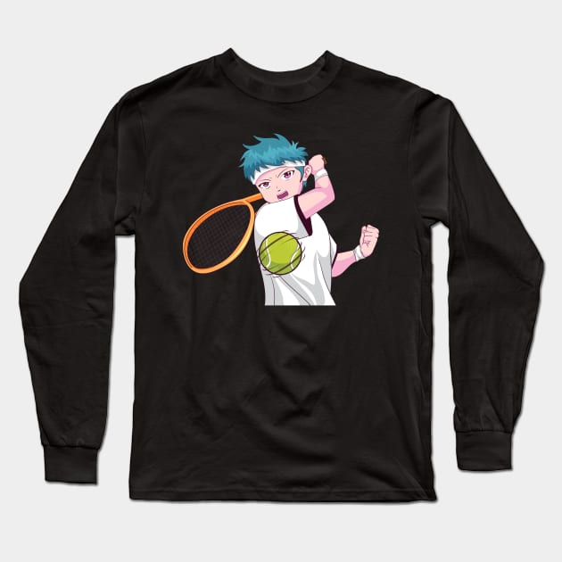 Tennis Anime Boy Husbando Racket Sports Otaku Weeb Long Sleeve T-Shirt by Alex21